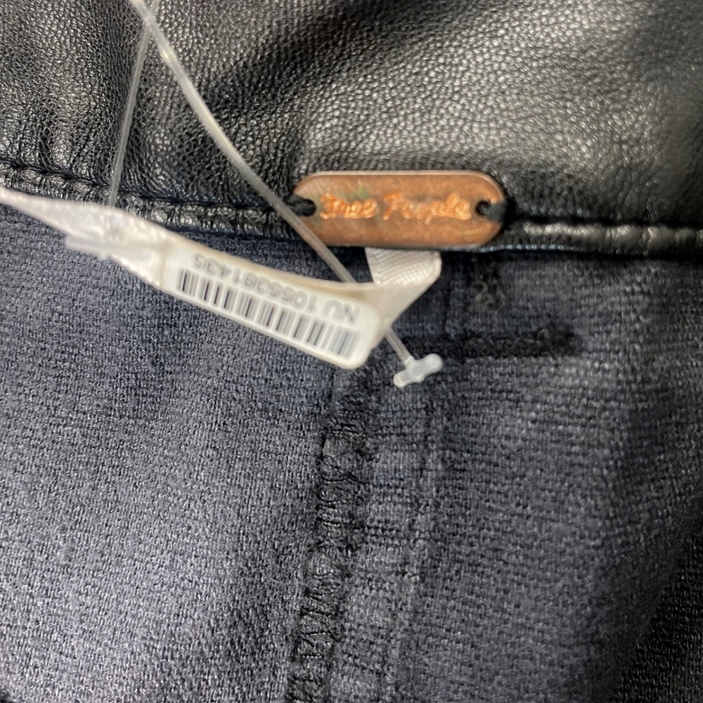 Free People City Slicker Black Vegan Leather Maxi Skirt Womens Leather sz 12 EUC - Picture 6 of 8